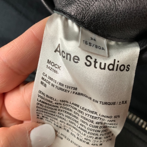Acne Studio Mock Leather biker jacket - Black - Picture 7 of 8